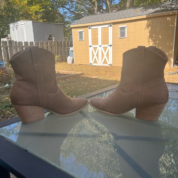 Rachel Zoe boots western cowboy embroidered brown pull on tabs womens size 9 - Picture 4 of 12